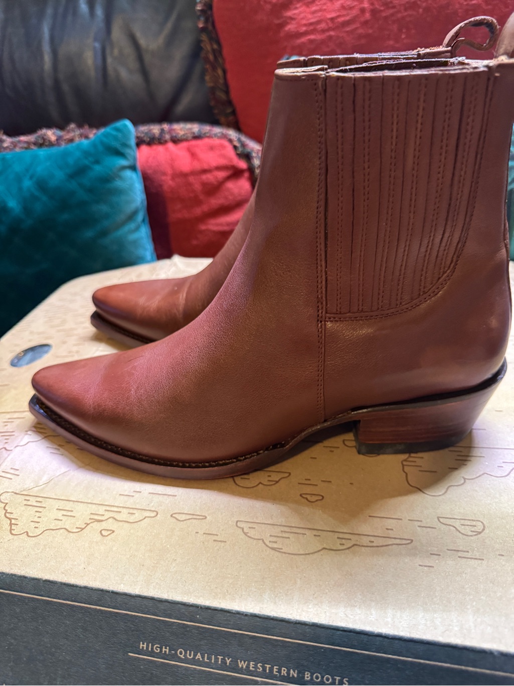 Tecovas Brown Leather Women’s Ankle Booties — image 4 of 8